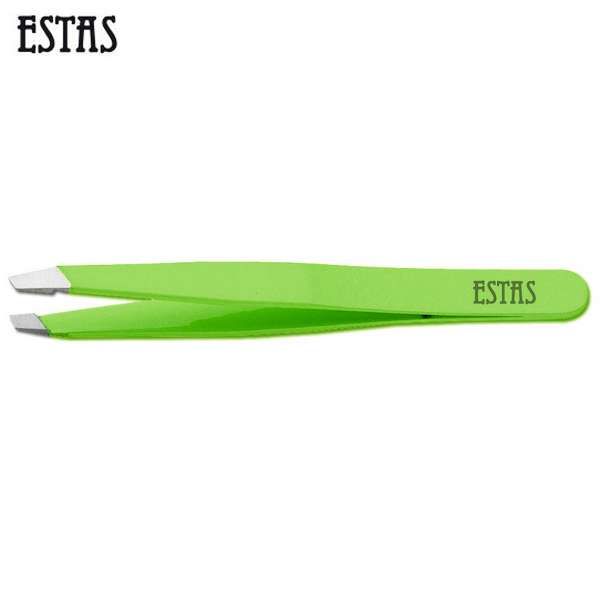 Estas Pinzetta Inox Obliqua - Fluo Green