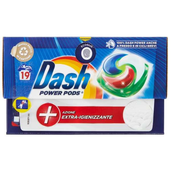 Dash Pods Power Detersivo Lavatrice 19pz - Extra Igienizzante