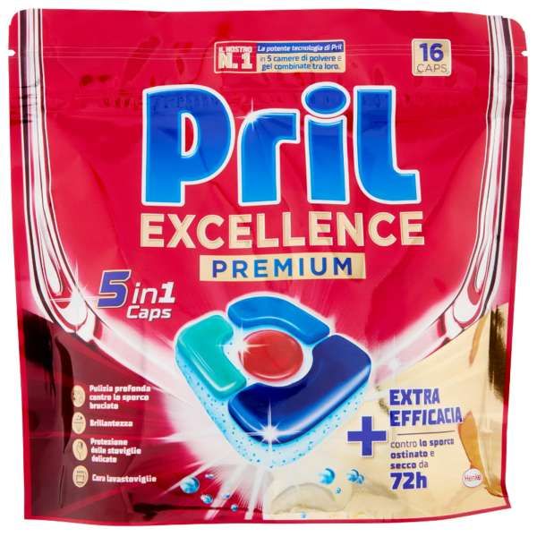 Pril Excellence Premium Caps Lavastoviglie - 16pz