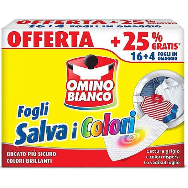 Omino Bianco Fogli Salva Colore - 20pz
