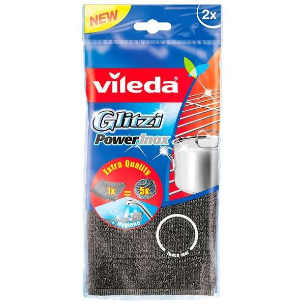 VILEDA Vileda Spugna Glitzi Power Inox - 2pz - MegaPrezzo