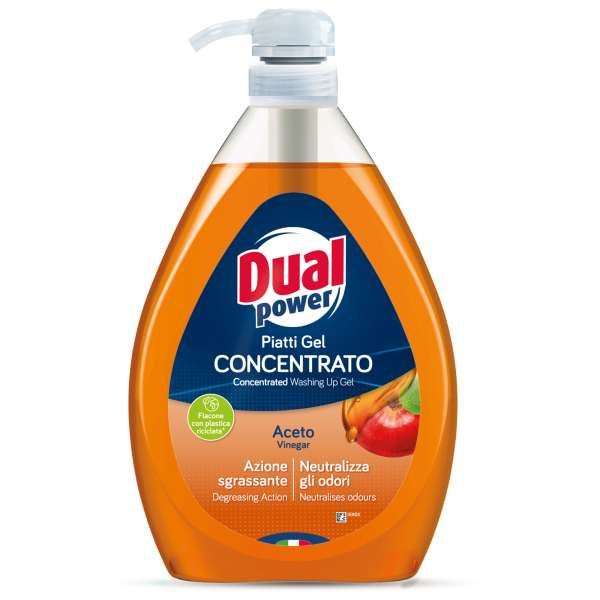 Dual Power Detersivo Piatti Gel Concentrato 1000ml - Aceto