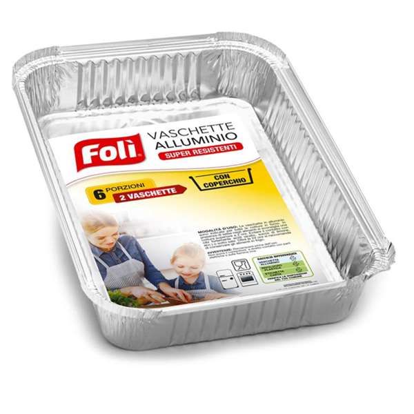 Foli Vaschette Alluminio con Coperchio 6 Porzioni - 2pz