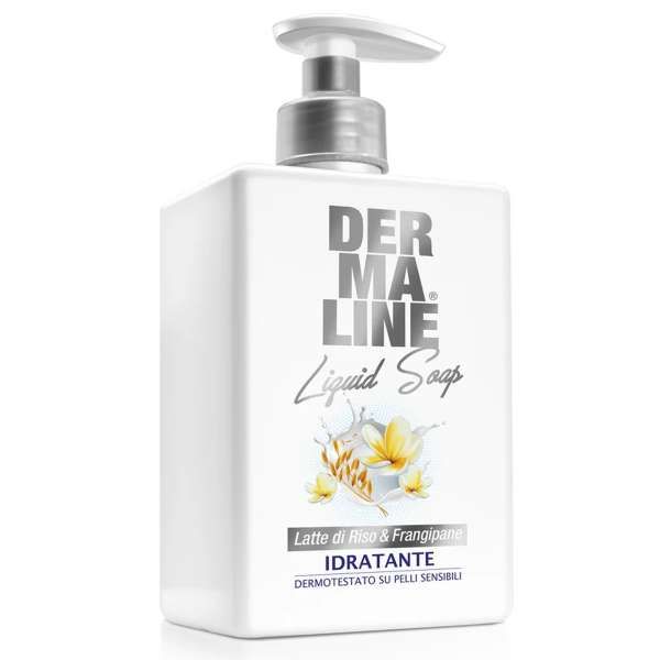 DERMALINE Dermaline Sapone Liquido 500ml - Latte Riso e Frangipane - MegaPrezzo