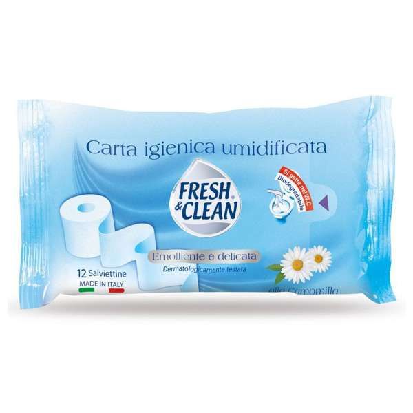 Fresh e Clean Carta Igienica Umidificata Camomilla - 12pz