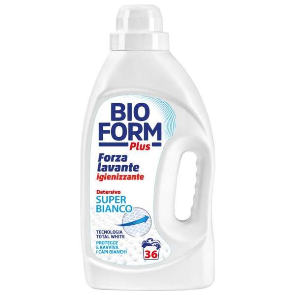 BIOFORM Bioform Detersivo Liquido Igienizzante Super Bianco - 1625ml - MegaPrezzo