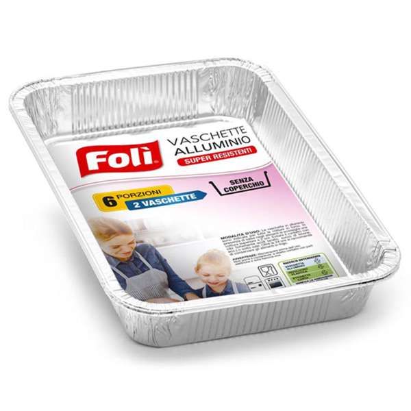 Foli Vaschette Alluminio Senza Coperchio 6 Porzioni - 2pz