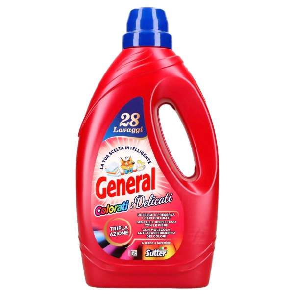 General Detersivo Liquido Lavatrice 1400ml - Colorati e Delicati