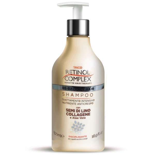 RETINOL COMPLEX Trico Retinol Complex Shampoo Anticrespo con Semi di Lino Collagene e Aloe Vera - 500ml - MegaPrezzo
