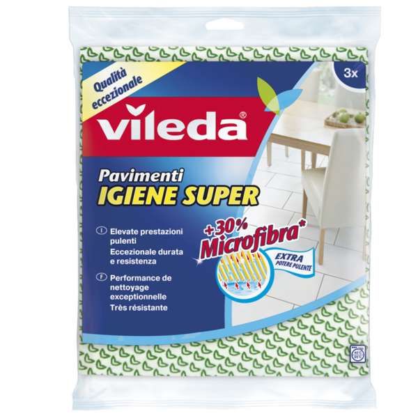 VILEDA Vileda Panno Pavimento Igiene Super - 3pz - MegaPrezzo