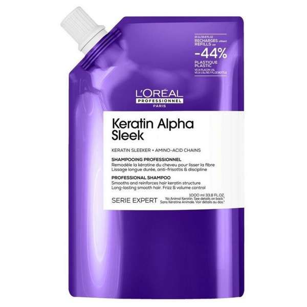 LOREAL PROFESSIONNEL Loreal Keratin Alpha Sleek Shampoo Ricarica - 1000ml - MegaPrezzo