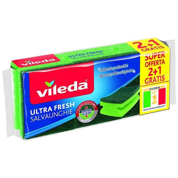 VILEDA Vileda Spugna Ultra Fresh Salvaunghie - 3pz - MegaPrezzo