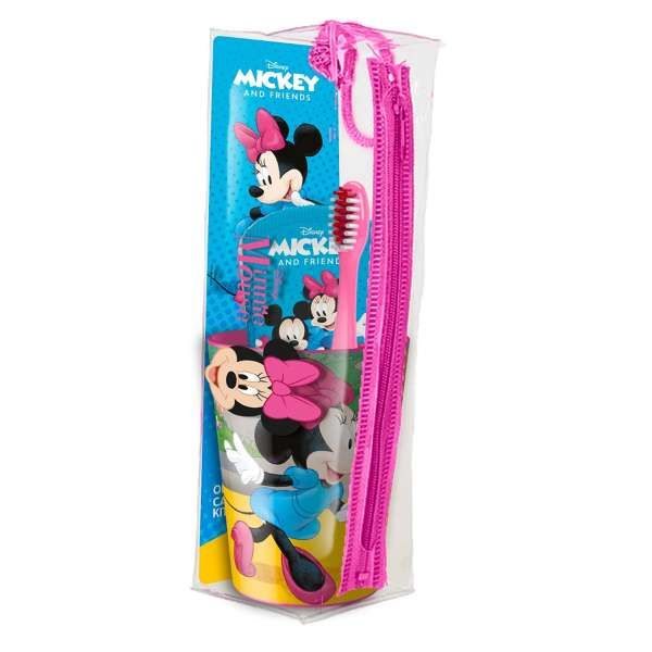 MR WHITE Minnie Mouse Cofanetto Borsello Igiene Dentale per Bambini - MegaPrezzo