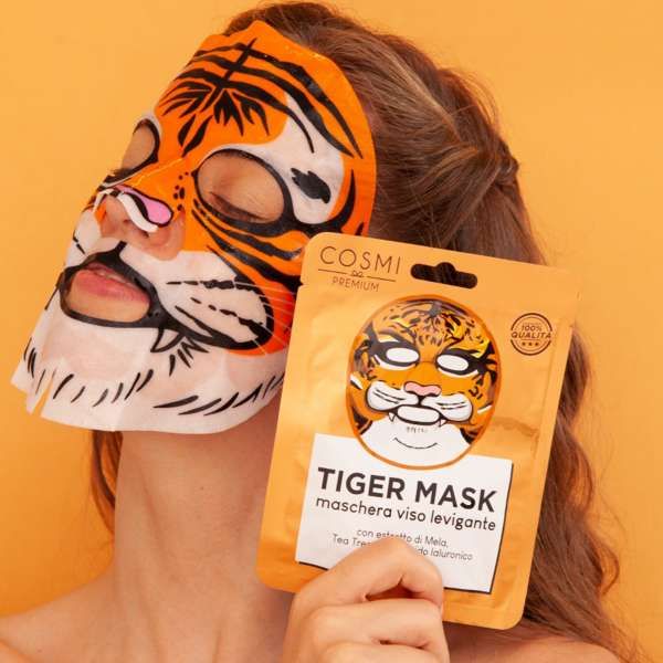 Cosmi Maschera Viso in Tessuto - Tigre