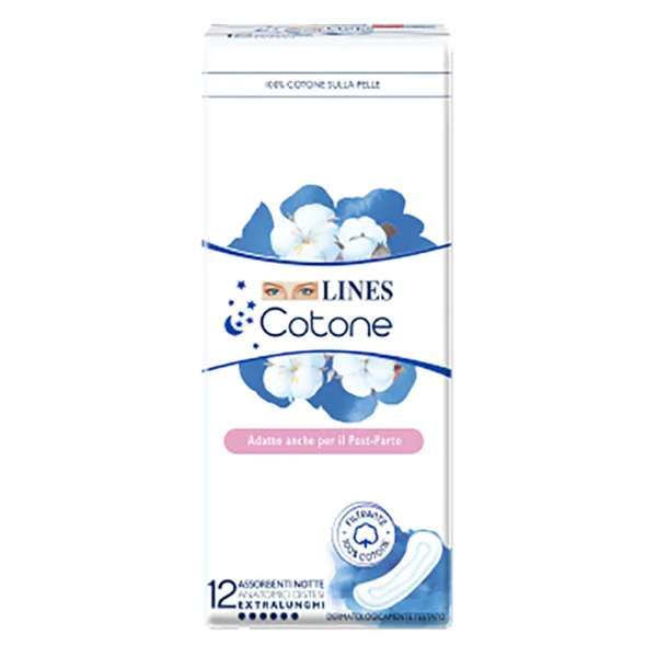 LINES Lines Cotone Assorbenti Notte Distesi Extralungo - 12pz - MegaPrezzo