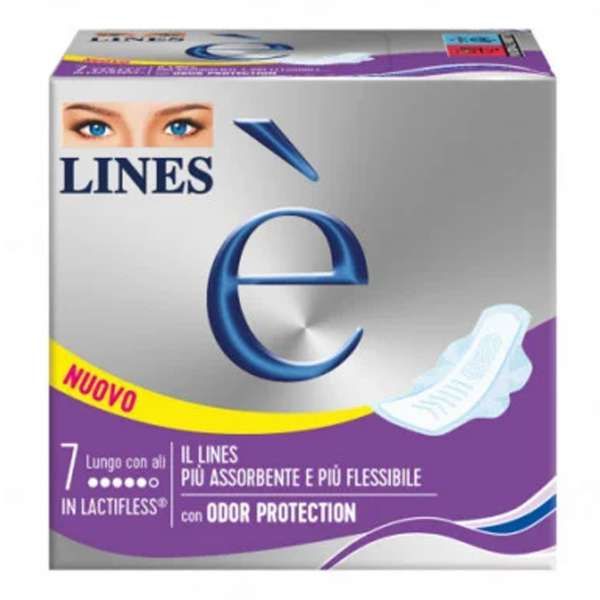 LINES Lines E Assorbenti Lactifless Lungo con Ali - 7pz - MegaPrezzo
