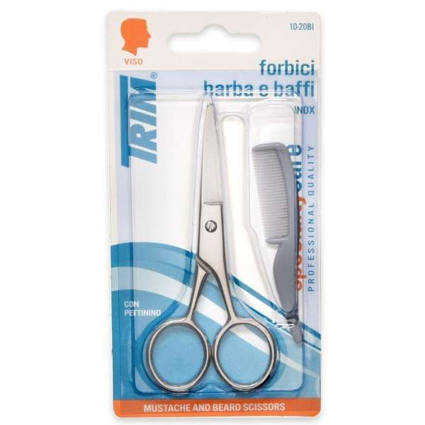 TRIM Trim Forbici per Barba e Baffi in Acciao Inox - MegaPrezzo