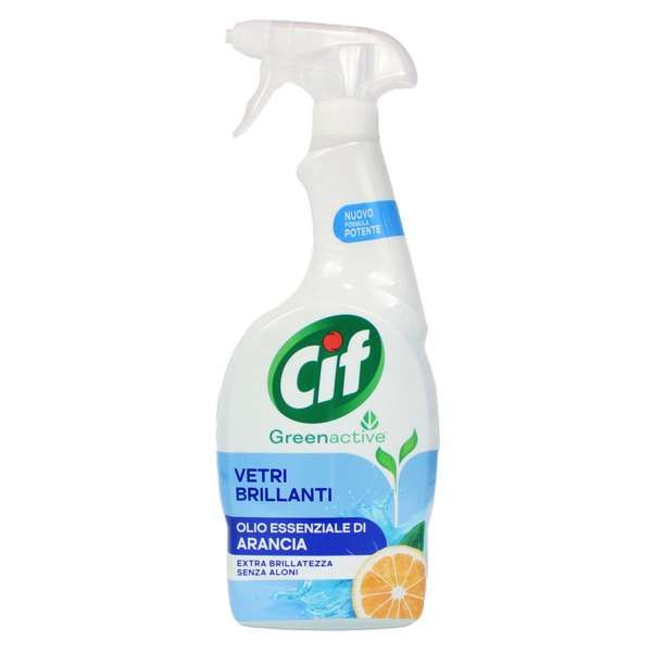 CIF Cif Greenactive Vetri Brillanti 650ml - Olio Essenziale di Arancia - MegaPrezzo