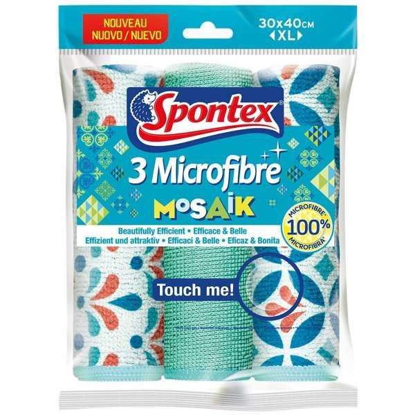 Spontex Panni in Microfibra Mosaik XL - 3pz