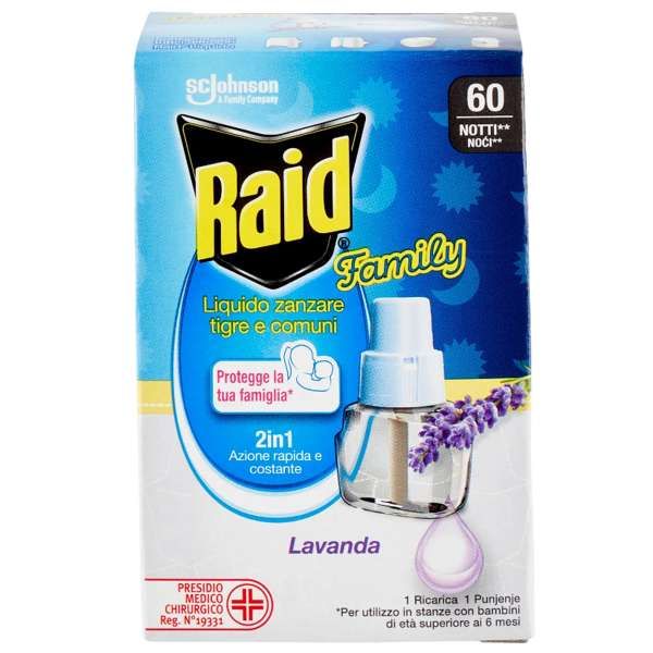 Raid Liquido Family Ricarica Lavanda - 60 Notti