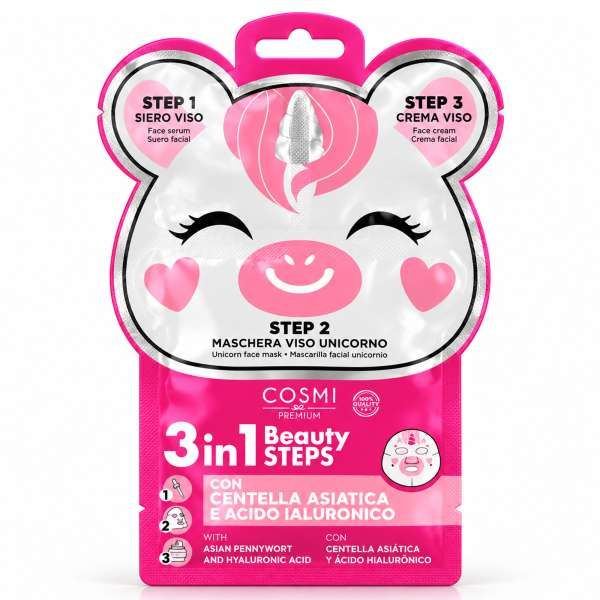 COSMI ITALIA Cosmi Maschera Viso 3in1 Beauty Steps - Unicorno - MegaPrezzo