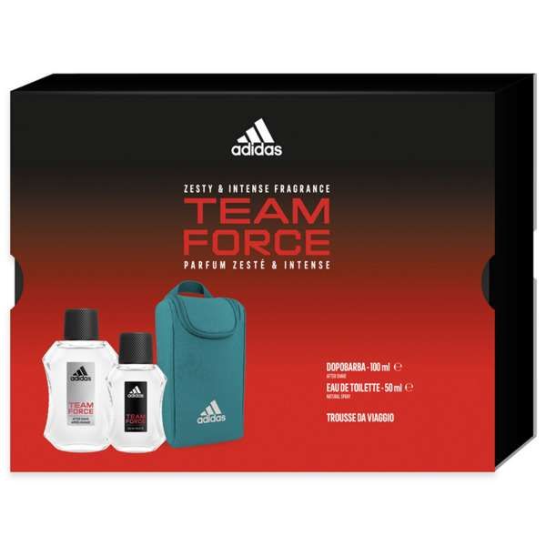 Adidas Cofanetto Uomo Team Force Dopobarba EDT e Trousse