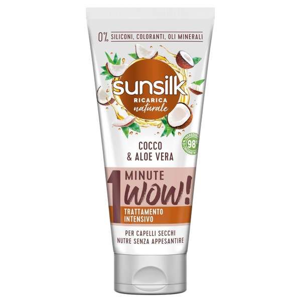 SUNSILK Sunsilk Maschera 1 Minuto Wow 180ml - Cocco e Aloe Vera - MegaPrezzo