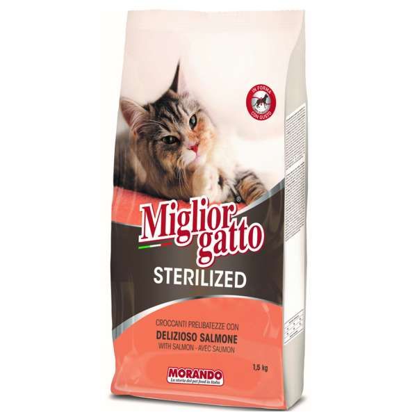 MORANDO Migliorgatto Sterilized Croccantini 1500gr - Salmone - MegaPrezzo