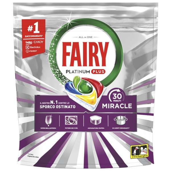 Fairy Platinum All in One Miracle Caps Lavastoviglie 60pz - Lemon