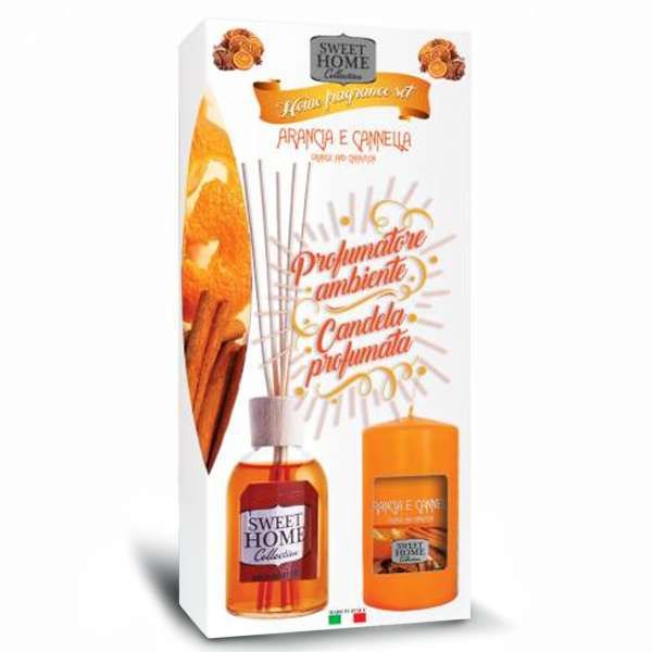 SWEET HOME Sweet Home Kit Diffusore e Candela - Arancia e Cannella - MegaPrezzo