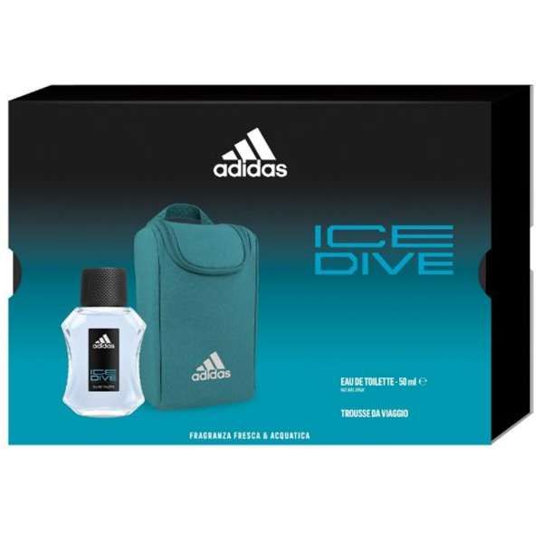 Adidas Ice Dive Cofanetto con Profumo EDT e Pochette