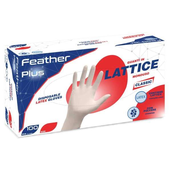 Reflexx Feather Plus Guanti in Lattice Bianchi - 100pz