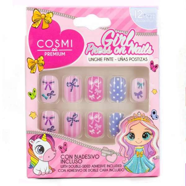 COSMI ITALIA Cosmi Girl Press on Nails Unghie Finte - Fiocco - MegaPrezzo