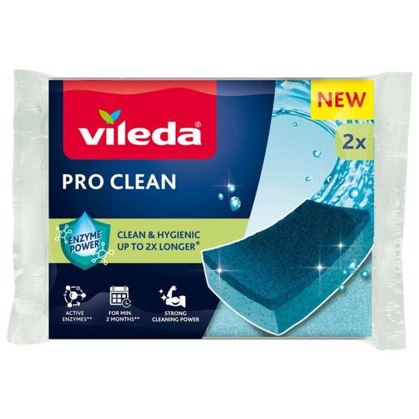 VILEDA Vileda Pro Clean Spugna con Retina - 2pz - MegaPrezzo