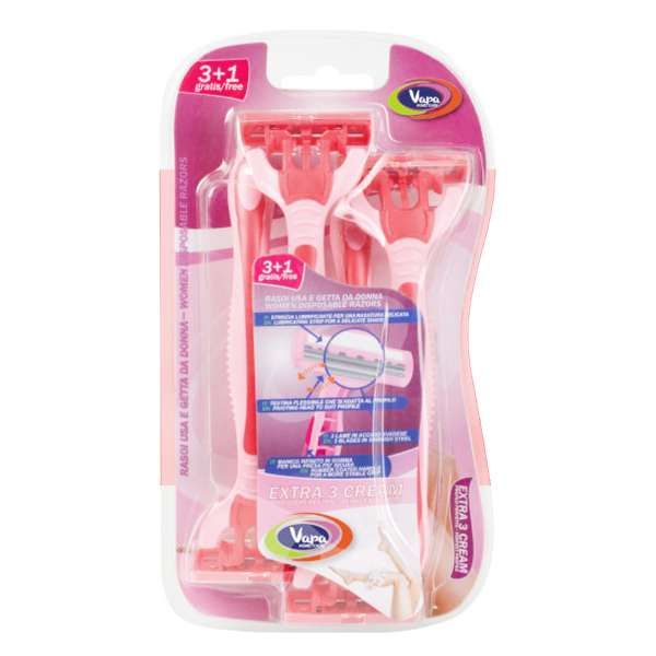 Vapa Rasoio Donna Extra 3 Cream - 4pz