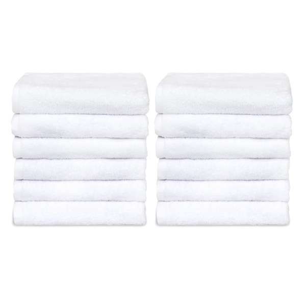 SIBEL Sibel Invincible Kit 12 Asciugamani in Cotone 50x80cm - Bianco - MegaPrezzo