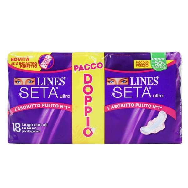 Lines Seta Ultra Assorbenti Lungo con Ali - 18pz