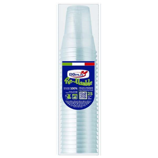 Dopla ReUsable Bicchieri Diamant 25pz - 300CC
