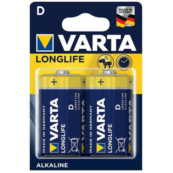 Varta Pile Long Life Extra Alcalina 1,5V D - 2pz