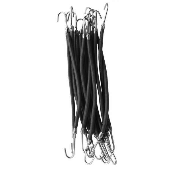 SIBEL Sibel Elastici per Capelli con Doppio Gancio 12pz - Nero - MegaPrezzo
