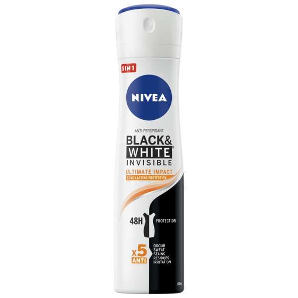 NIVEA Nivea Deodorante Spray Black e White Ultimate - 150ml - MegaPrezzo