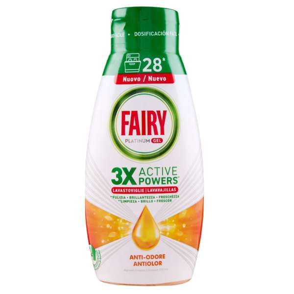 Fairy Gel Lavastoviglie Platinum Anti Odore 504ml - Agrumi
