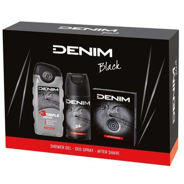 DENIM Denim Black Cofanetto con After Shave Shower Gel e Deodorante - MegaPrezzo