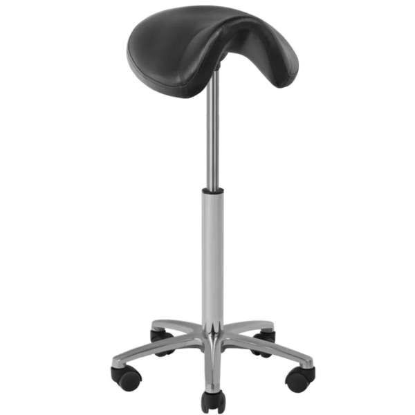 AS BRAND Sgabello 001B con Rotelle - Nero - MegaPrezzo