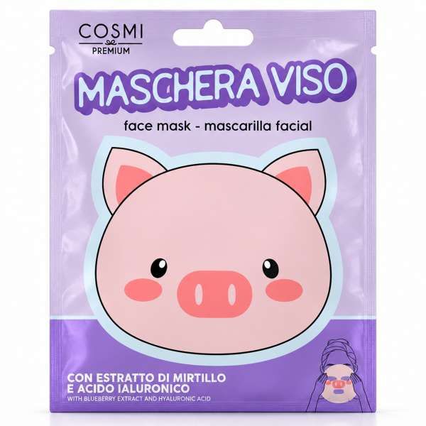 COSMI ITALIA Cosmi Maschera Viso in Tessuto - Maialino - MegaPrezzo