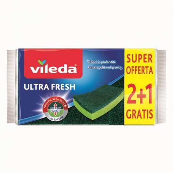 VILEDA Vileda Spugna Ultra Fresh Abrasiva - 3pz - MegaPrezzo