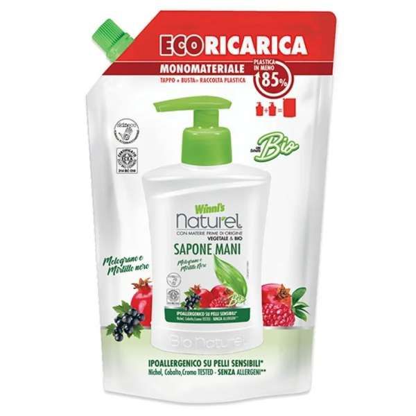 Winni's Naturel Sapone Mani Ricarica 500ml - Melograno e Mirtillo