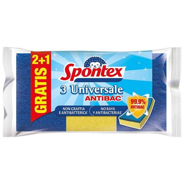 Spontex Spugna Universale Delicata Antibatteria - 3pz