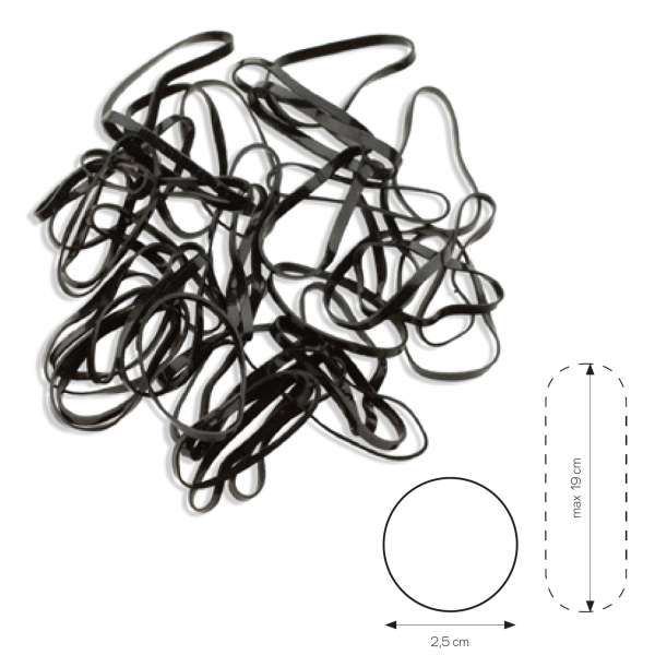XANITALIA Rubber Elastici Capelli Big Band 40pz - Black - MegaPrezzo