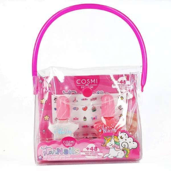 Cosmi Star Nails Kit Smalti e Stickers Nail Art - Rosa Bianco